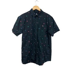 Playstation Mens Casual Button Down Short Sleeve Shirt Size L
